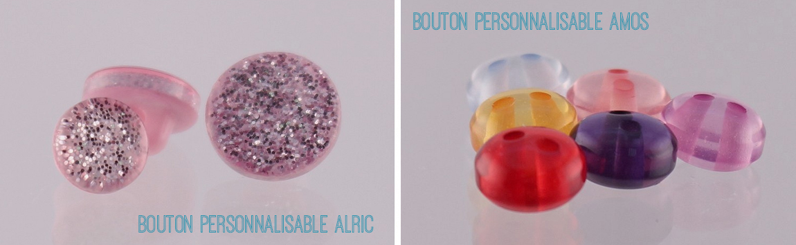 Deux modles de boutons personnalisables proposs chez Ma fabrique de boutons